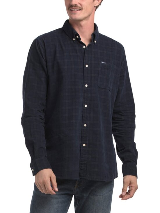 BARBOUR Navy Harthill Tailored Fit Shirt - Picture 1 of 2
